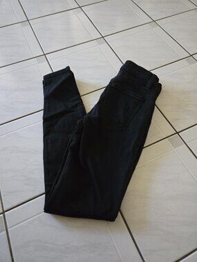 Current Elliott High Waist Stiletto Jeans Jet Black 24
